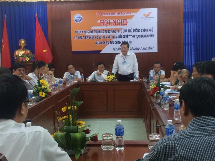 Tây Ninh tổ chức hội nghị triển khai thực hiện tiếp nhận hồ sơ, trả kết quả thủ tục hành chính qua dịch vụ Bưu chính công ích